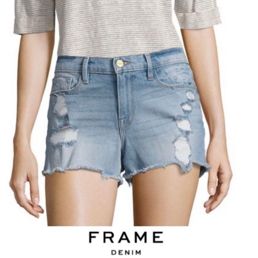 FRAME Denim Le Cutoff Short in Taffs Size 30 Distressed